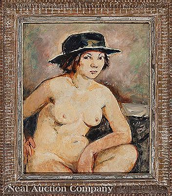 "Young Nude Woman in a Hat"