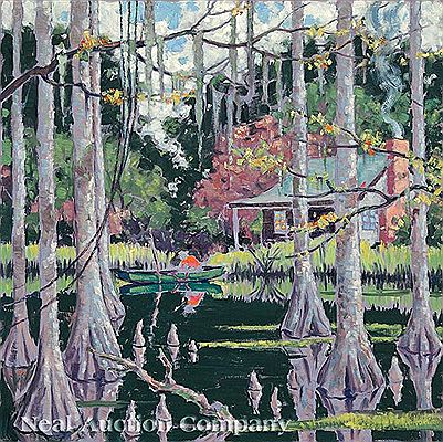 "Cabin on the Bayou" by Morris Hobbs - Auction record, sale price, and art valuation. Compare with similar artists and explore comparable artworks.