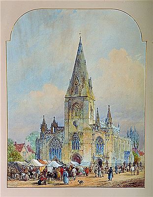 A Market Street by a Church by Samuel Read - Auction record, sale price, and art valuation. Compare with similar artists and explore comparable artworks.