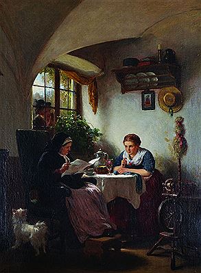 Sample artwork by August Heinrich Niedmann (1826 - 1910), known for genre, figure, interior scene and history painting, formal gatherings - View similar artists and auction records