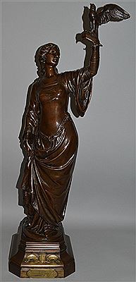 “FAUCONNIÈRE”, a classical woman holding a falcon by Charles Georges Ferville-Suan - Auction record, sale price, and art valuation. Compare with similar artists and explore comparable artworks.