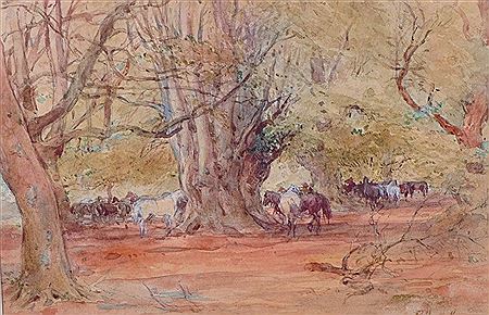 Horses by an Oak Tree by Richard C Huttula - Auction record, sale price, and art valuation. Compare with similar artists and explore comparable artworks.