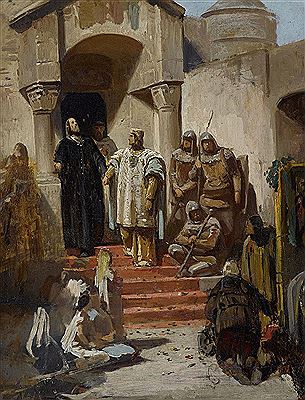 Die Freilassung Friedrichs des Schönen von Österreich aus der Burg Trausnitz durch Ludwig den Bayern
