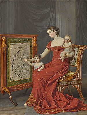 Auguste Amalie de Beauharnais, Vizekönigin von Italien, mit ihren Töchtern Josephine und Eugenie