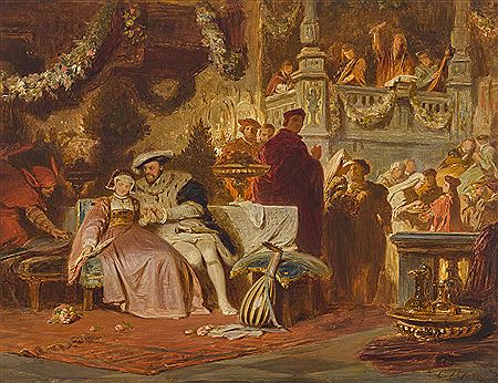 Heinrich VIII. wirbt um Anna Boleyn auf dem Ball bei Kardinal Wolsey
