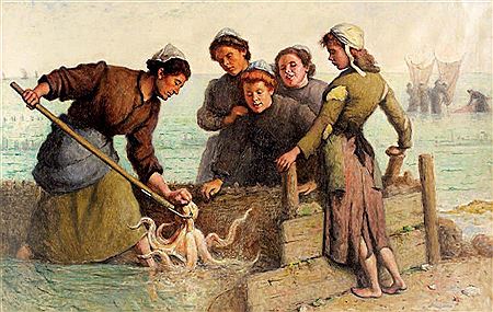 Capture d'une pieuvre, circa 1905