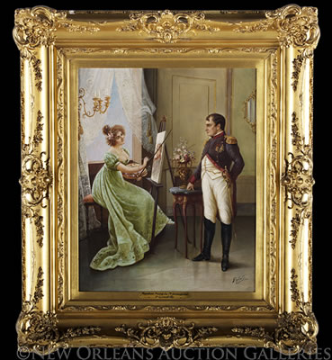 Napoleon Posing for Princess Louise by Frederick Lenditz - Auction record, sale price, and art valuation. Compare with similar artists and explore comparable artworks.