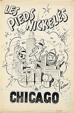 Sample artwork by Rene Pellos (1900 - 1998), known for comics, illustration - View similar artists and auction records