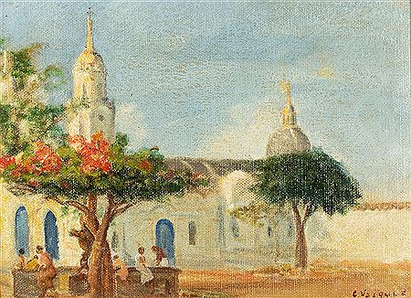 La iglesia de las dos cúpulas en el llano, 1932