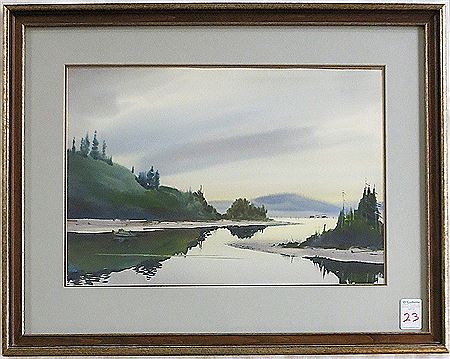 "Slough on Columbia River." by Charles Mulvey - Auction record, sale price, and art valuation. Compare with similar artists and explore comparable artworks.