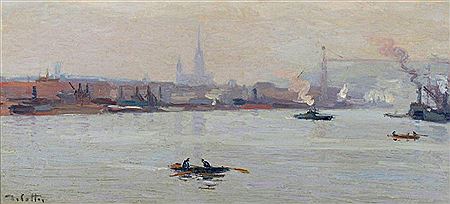 Rouen, la Seine, la Cathédrale et le pont transbordeur by Joseph Delattre - Auction record, sale price, and art valuation. Compare with similar artists and explore comparable artworks.