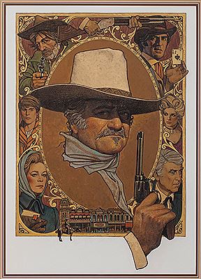Sample artwork by Richard Amsel (1947 - 1985), known for illustrator-cinema, celebrity portrait - View similar artists and auction records