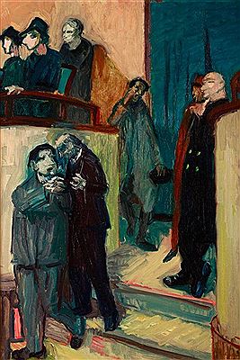 VISITORS ARE LATE CONCERT, 1938 by Jeno Szabados - Auction record, sale price, and art valuation. Compare with similar artists and explore comparable artworks.