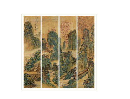 Landscape A set of 4 hanging scrolls