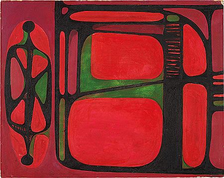 Red Geometric , circa 1950 by Roberto Diago - Auction record, sale price, and art valuation. Compare with similar artists and explore comparable artworks.