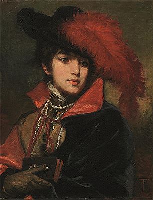RITRATTO DI DAMA DALLA PIUMA ROSSA