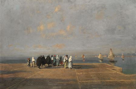 CHIOGGIA o MARINA CON FIGURE by Mose Bianchi - Auction record, sale price, and art valuation. Compare with similar artists and explore comparable artworks.
