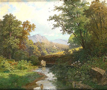 Landscape with forest brook