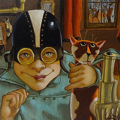 'Steampark Odyssey, Where's My Telescope' by Lee Woods - Auction record, sale price, and art valuation. Compare with similar artists and explore comparable artworks.