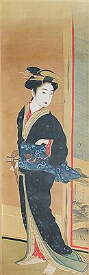 GEISHA WITH SHAMISEN, EDO PERIOD, CA. 1801-18