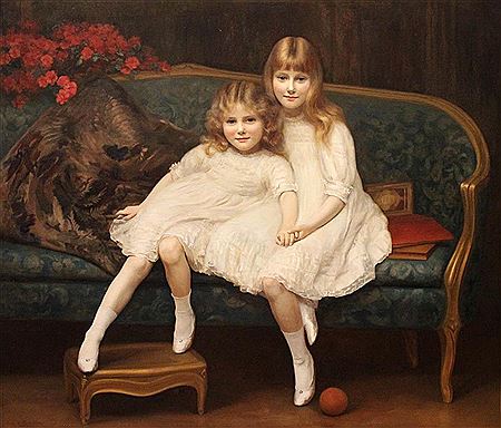 TWO GIRLS ON A SETTEE