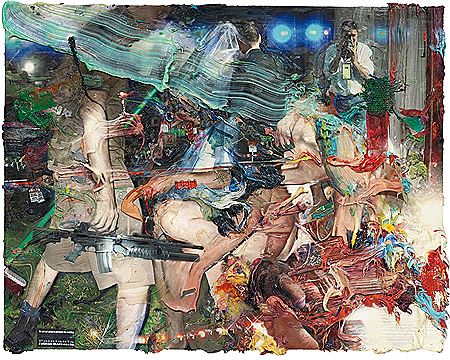 Sample artwork by Fabian Marcaccio (Born 1963), known for abstract psycho-imagery - View similar artists and auction records