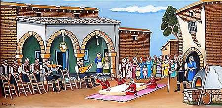 Traditional wedding in Cyprus by Kyriakos Koullis - Auction record, sale price, and art valuation. Compare with similar artists and explore comparable artworks.