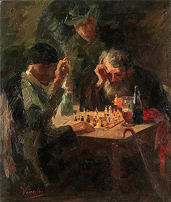 The chess by Spyros Vikatos - Auction record, sale price, and art valuation. Compare with similar artists and explore comparable artworks.