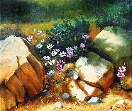 Anemones among stones by Andreas Ladommatos - Auction record, sale price, and art valuation. Compare with similar artists and explore comparable artworks.