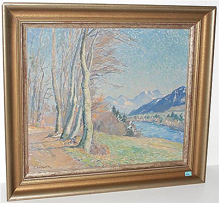 "Aare bei Muri" by Gottfried Luscher - Auction record, sale price, and art valuation. Compare with similar artists and explore comparable artworks.