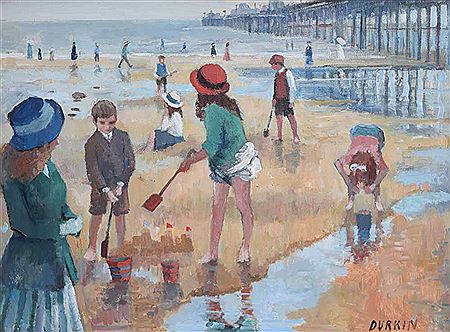 Beach scene with figures