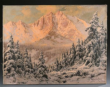 Mountain sunset scene