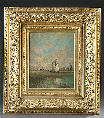 Sailboat in a marsh