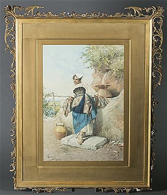 Portrait of a man dressed as a peasant woman