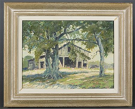 Landscape with a barn