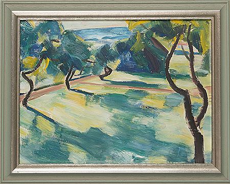 'View from the attic at Lorenzhof into the garden'