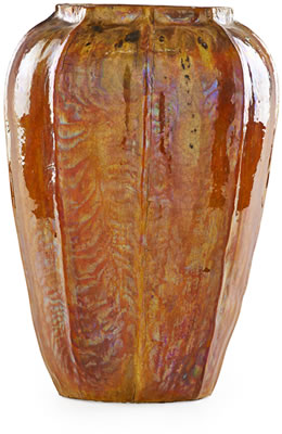 Large flame-painted vase