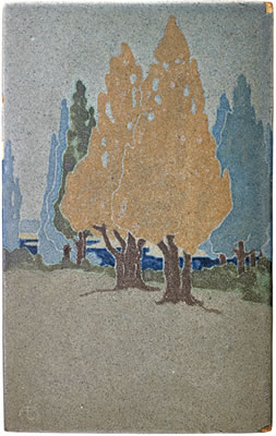 MARBLEHEAD Large, rare scenic tile by Arthur Eugene Baggs - Auction record, sale price, and art valuation. Compare with similar artists and explore comparable artworks.