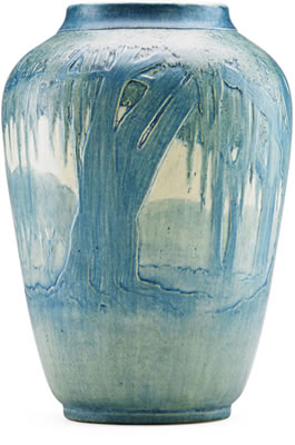 Large scenic vase with live oaks and Spanish moss