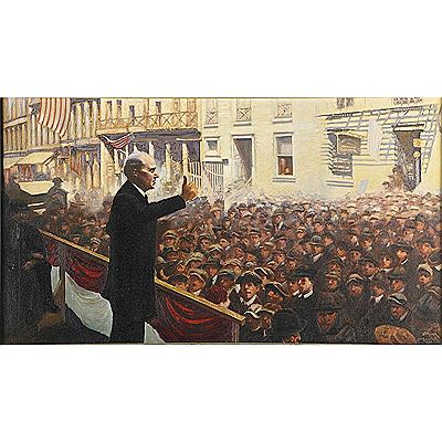 The Candidate (Norman Thomas Speaking at the HIAS) 1933 by Louis Saphier - Auction record, sale price, and art valuation. Compare with similar artists and explore comparable artworks.