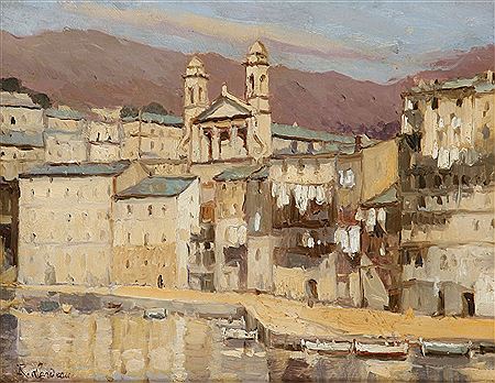 Bastia, le vieux port et l'Église
