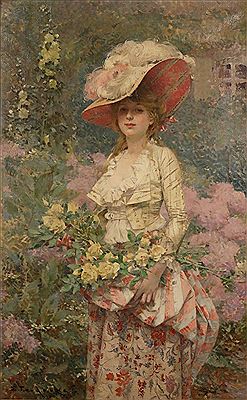 Élégante aux roses