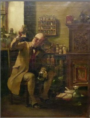 Der Apotheker in seinem Labor