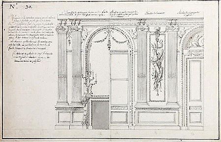 Projet de décor pour le salon du château de Courteilles