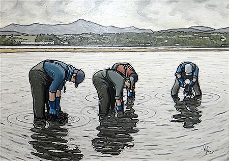 `Mussel Gatherers Menai Straits`
