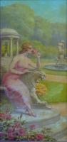 Jeune femme dans un parc
