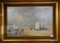 Scène de plage animée ou "Trouville