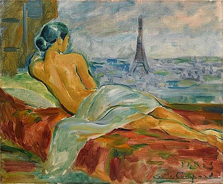 Sample artwork by Emile Francois Jacques Compard (1900 - 1977), known for modernist landscape, portrait and non objective painting - View similar artists and auction records