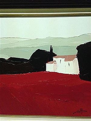 Une maison blanche dans la campagne