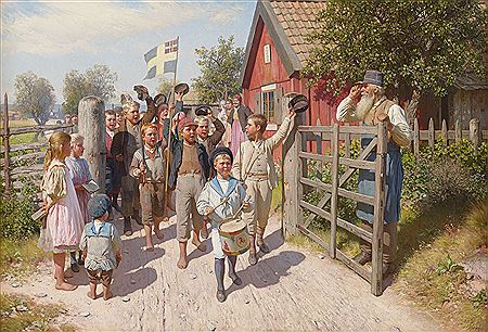Sample artwork by August Malmstrom (1829 - 1901), known for children's motifs in painting - View similar artists and auction records